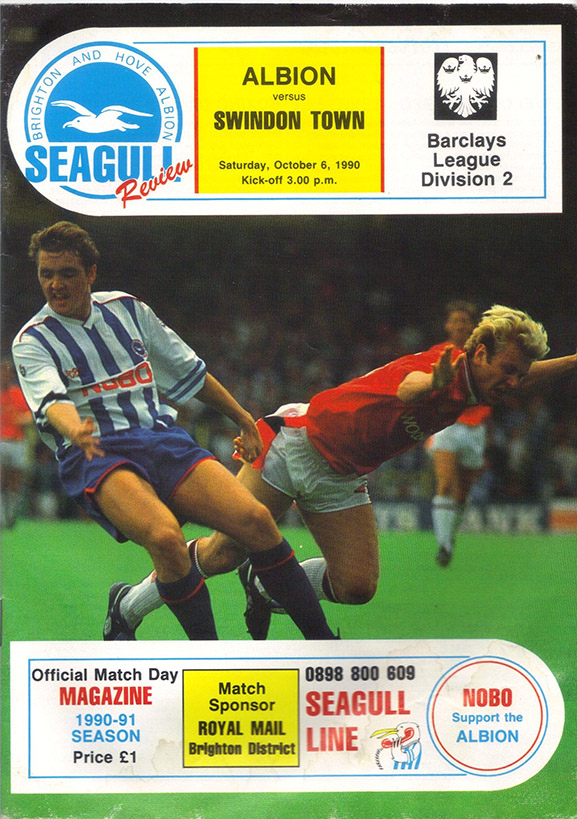 <b>Saturday, October 6, 1990</b><br />vs. Brighton and Hove Albion (Away)